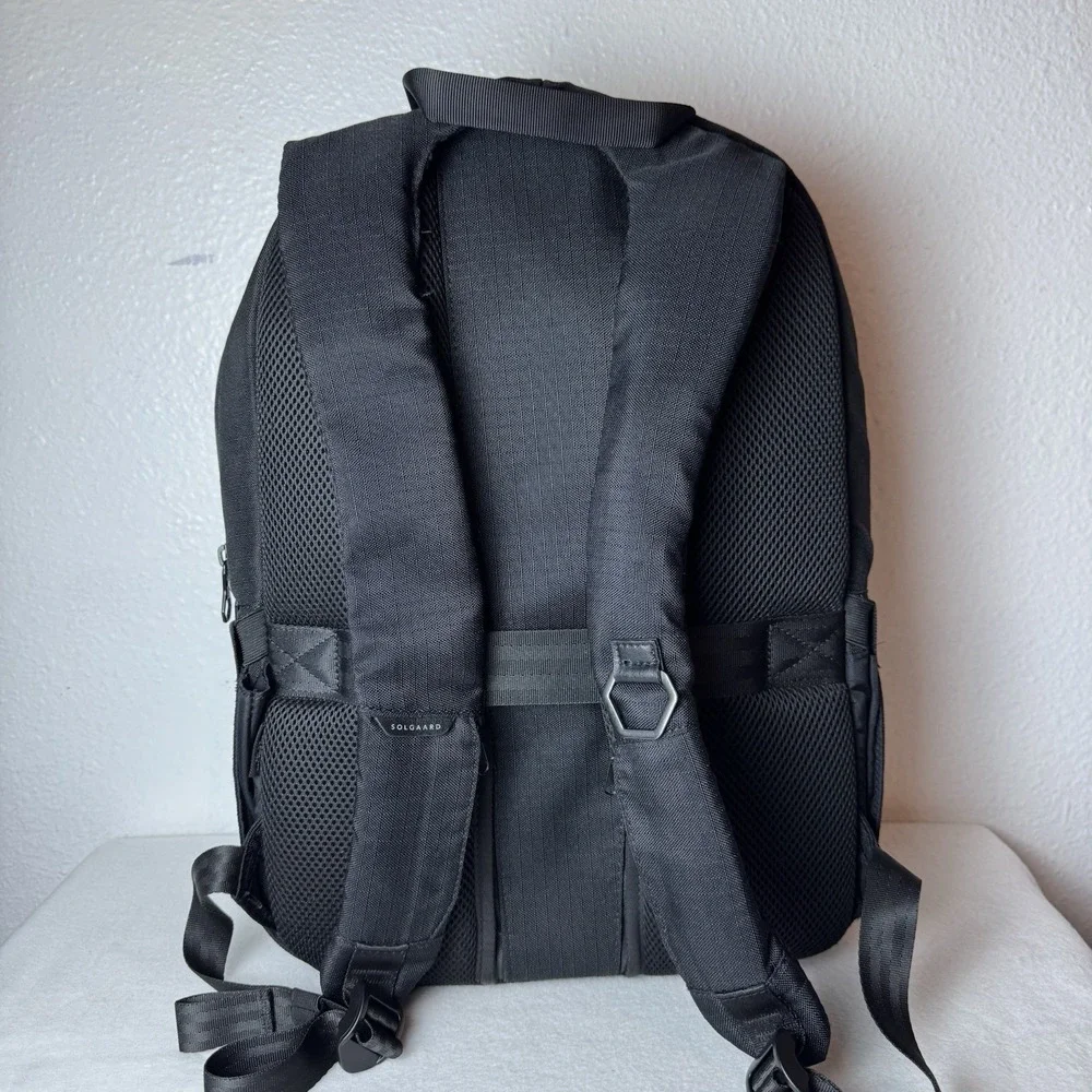 Solgaard Shore-Tex Daypack Backpack‎ Laptop Black Bag Recycled Plastic Pockets